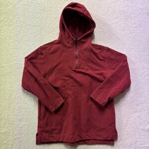 Athleta Hoodie Womens Small Dark Red Pullover Quarterzip Quality Gym Activewear